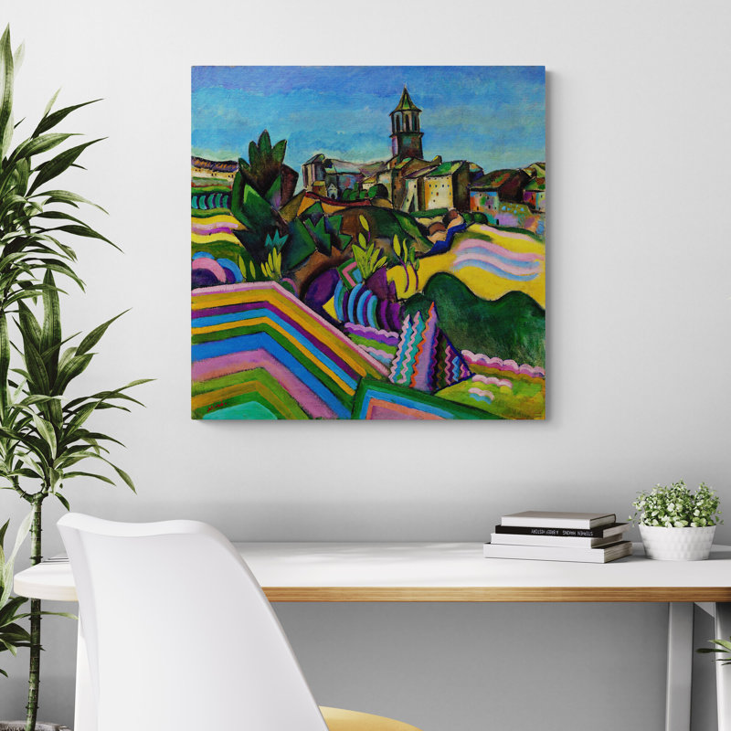 Prades The Village by Joan Miro - Wrapped Canvas Art Prints, 30cm H x 30cm W