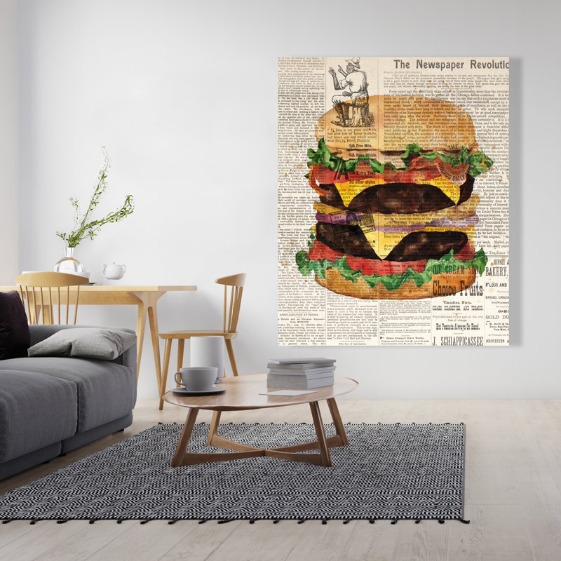 Toile de fond double Cheeseburger de style rétro | Décoration