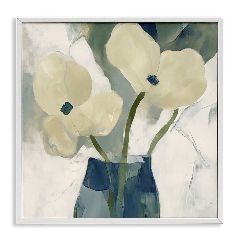 Giclée encadrée de pétales jaunes simples, design par Elara Yasna, H 12 po x l 12 po