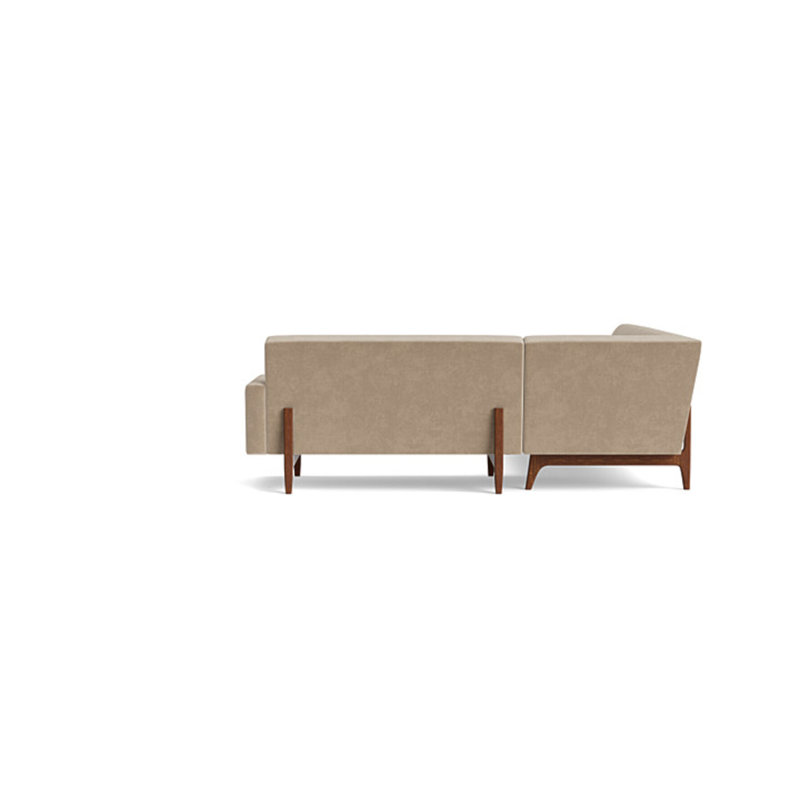 Tyler Sectional, Left Hand Facing, Velvet - Beige