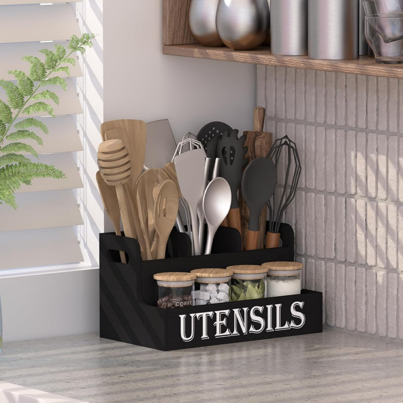 Wood Rectangle Flatware Caddy