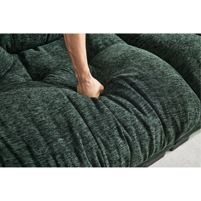 Canapé de style moderne Boneless 90.1In Beige Cloud, Vert