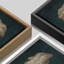 Œuvre de décoration murale minimaliste de tons bicolores bleu marine foncé 2-98126491-98126490