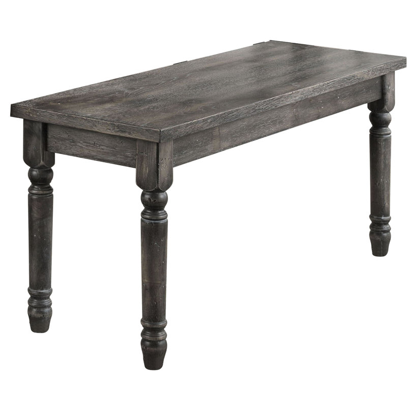 Banc de salle à manger gris avec pieds tournés, gris harmonieux, pieds exquis et fonction pratique