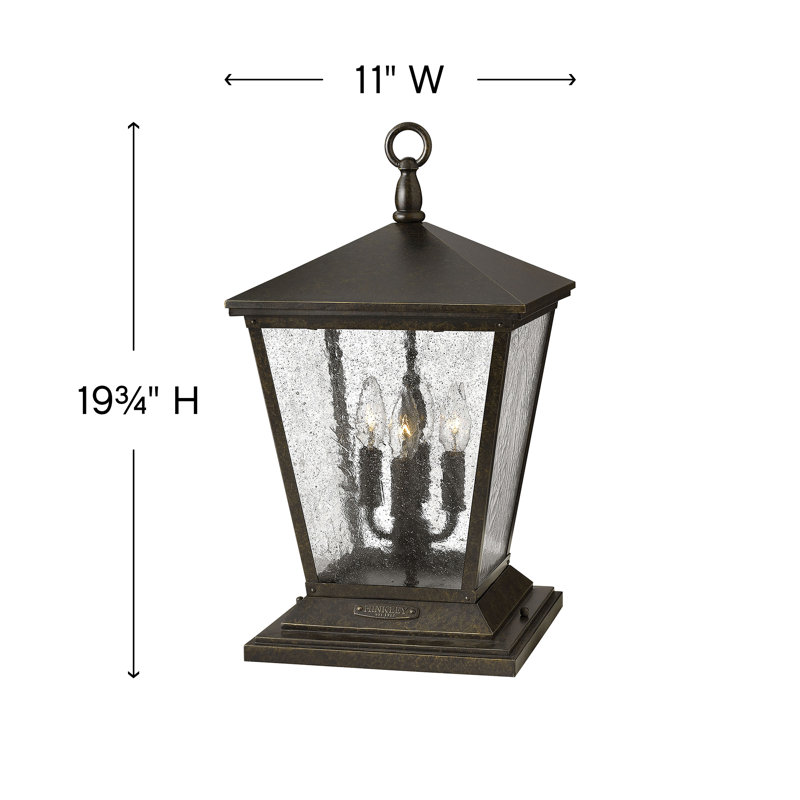 Trellis 1 -Light 19.75" H Hardwired Pier Mount Light, Regency Bronze