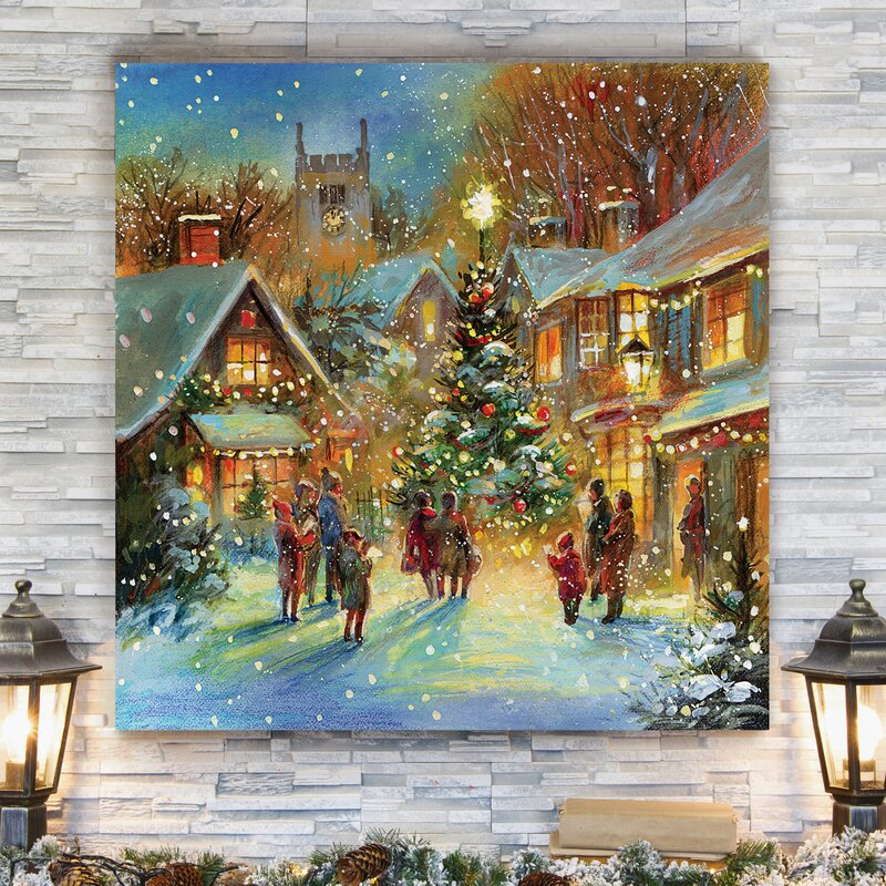 Festive Christmas Wall art decor: Evening Carol On Canvas