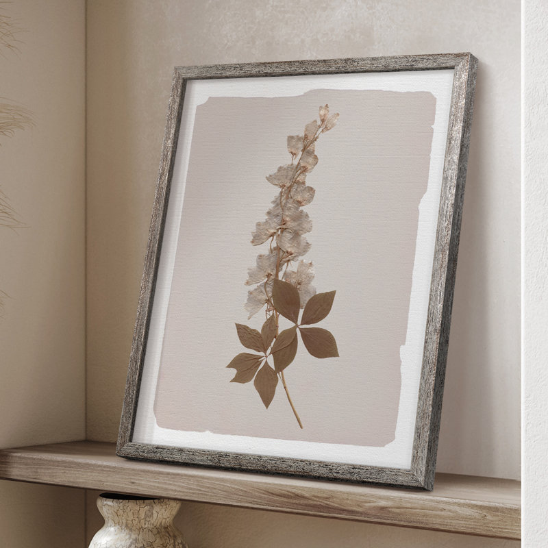 Monochrome Botanical III Framed Print - Solid Wood 50193, 30" H x 24" W