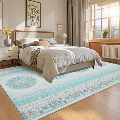 Tapis décoratifs orientaux lavables à la machine Vintage, tapis de sol traditionnel antidérapant, tapis d'intérieur résistant aux taches