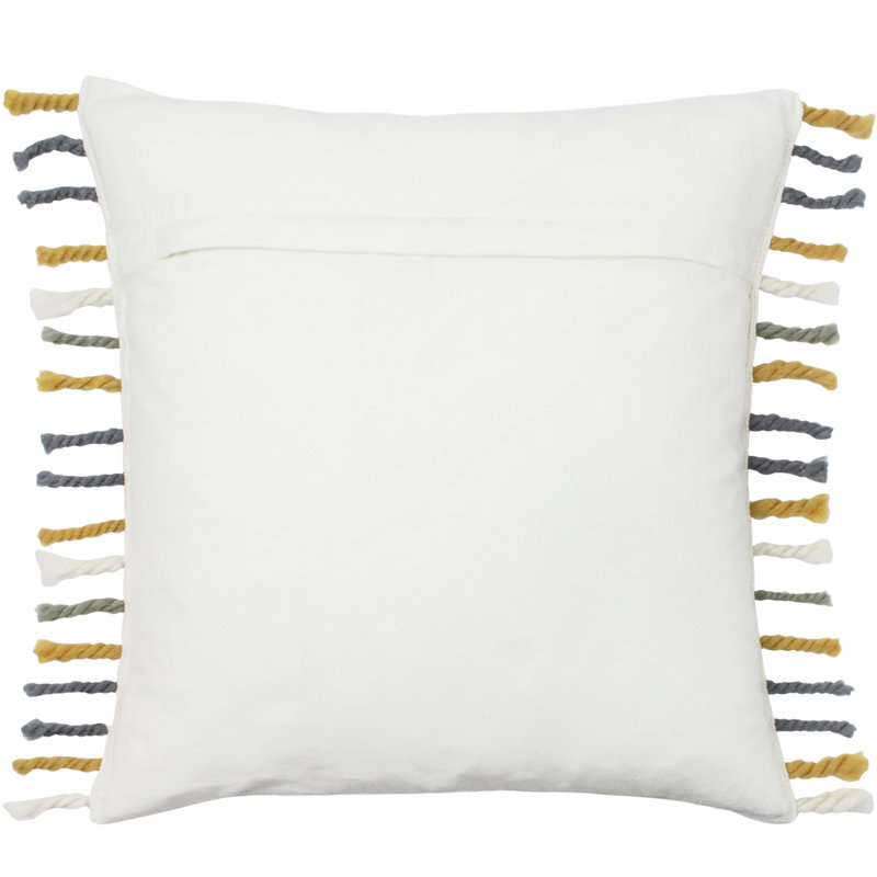 Striped Square Throw Pillow Cover, Ochre/Natural