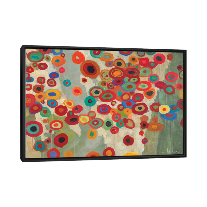 « célébration », reproduction d’art sur toile tendue, H 32 po x l 48 po x P 1,5 po, Toile avec cadre noir, Pas de tapis