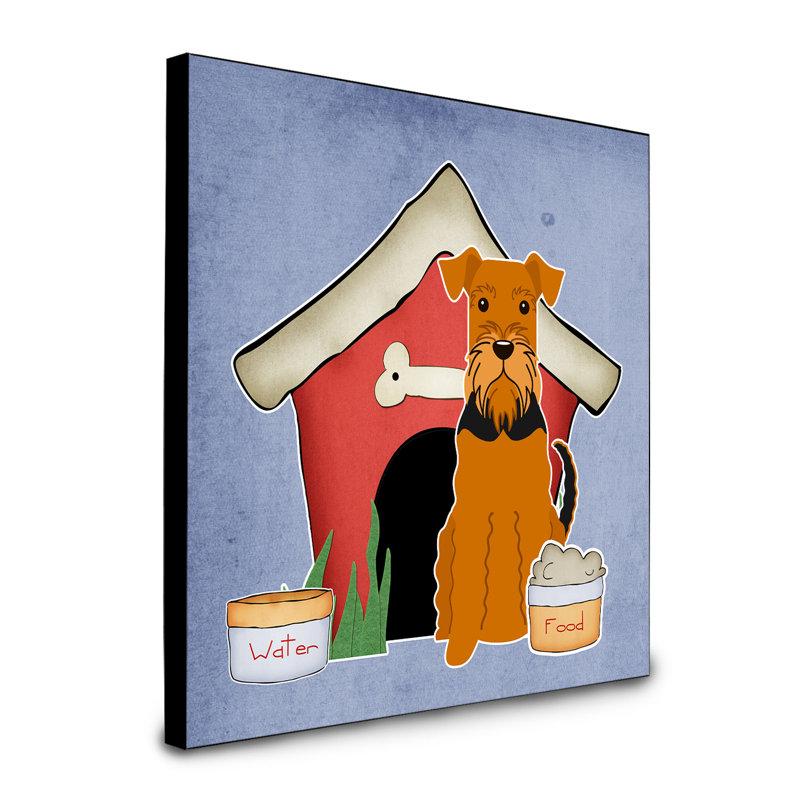Panneau mural d’art collection dog house Scarvinia, Airedale
