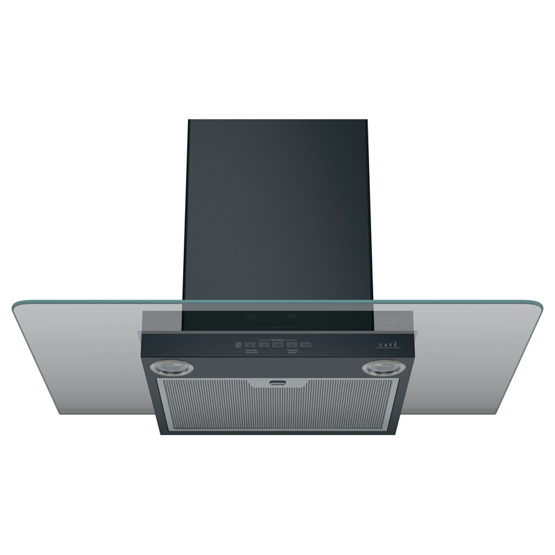 Café 350 CFM Convertible Wall Mount Range Hood with Nightlight, Matte Black/Brushed Stainless