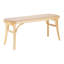 Banc en rotin, banc en rotin en bois de 43,3 po, banc d'entrée avec pieds en bois de chêne, banc de bout de chambre Boho avec rotin tissé à la main, pour le salon, la cuisine