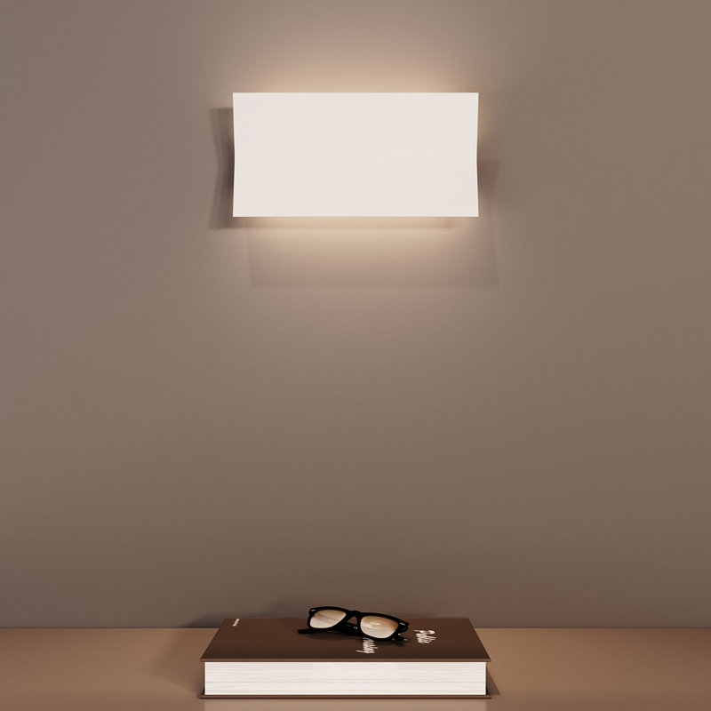 Turo 1 - Light LED Flush Mounted Sconce, Satin White, 6.5" H x 13" W x 2.75" D