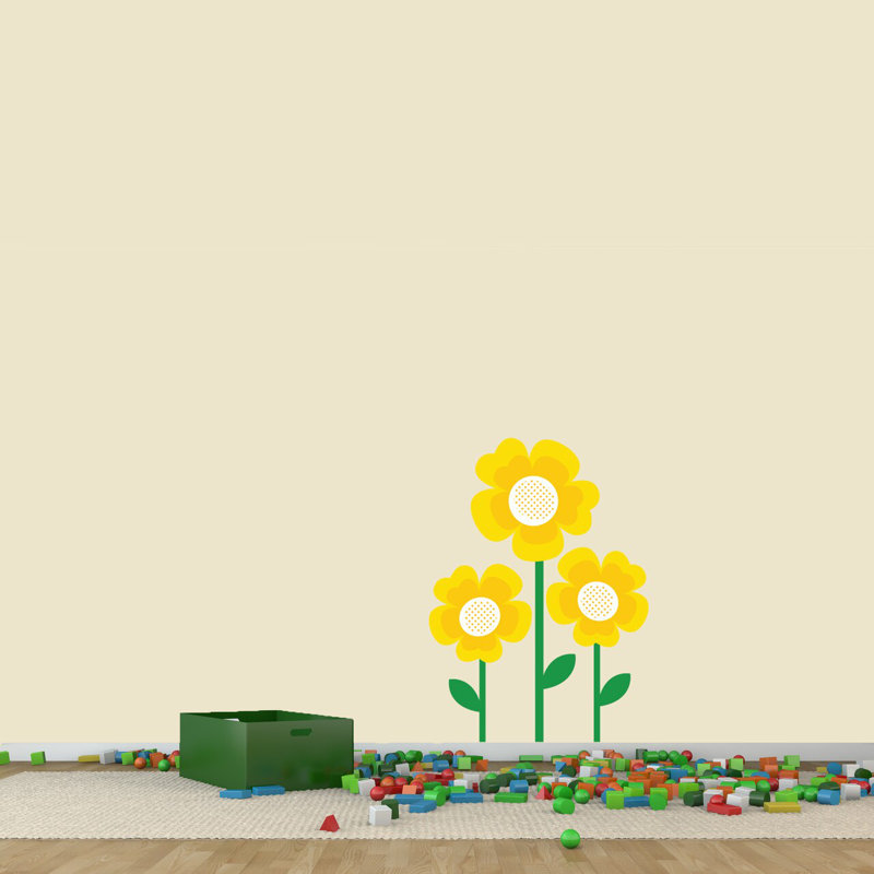 Décalcomanie murale fleurs, H 36 po x l 26 po