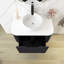 Meuble-lavabo mural 30 po avec lavabo rond en céramique sans robinet-304845906