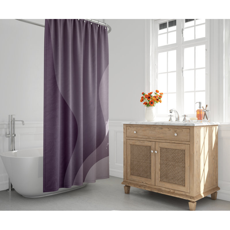 Rideau de douche Edo Waves, Mauve