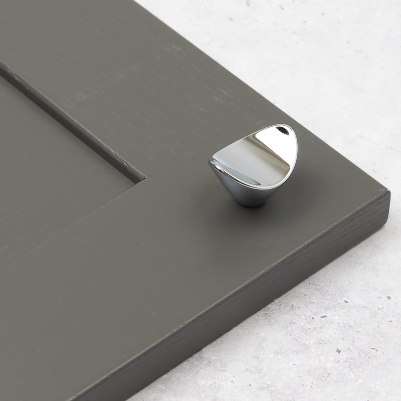 38mm Oval Concave Knobs in Multiple Finishes, Polished Chrome