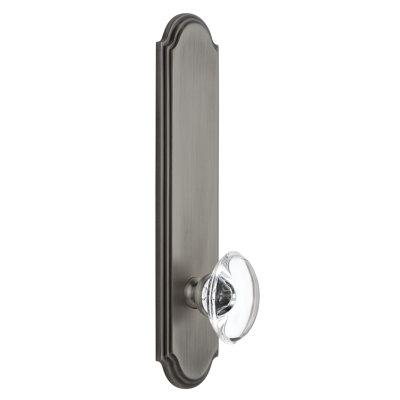 Grandeur Arc Tall Plate Passage with Provence Crystal Door Knob