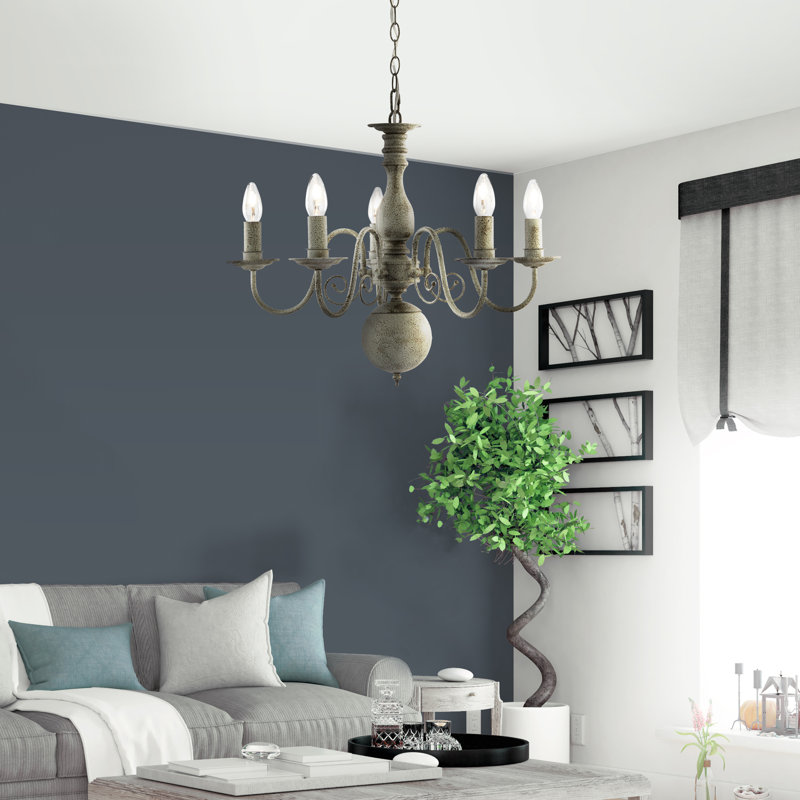 Lustre 5 lumières façon bougie Asher