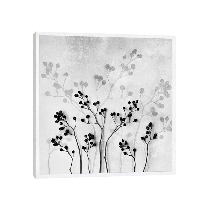 Abstract Flowers V by Mareike Böhmer - Gallery-Wrapped Canvas Giclée on Canvas, White Floater Framed, 66.04 cm H x 66.04 cm W