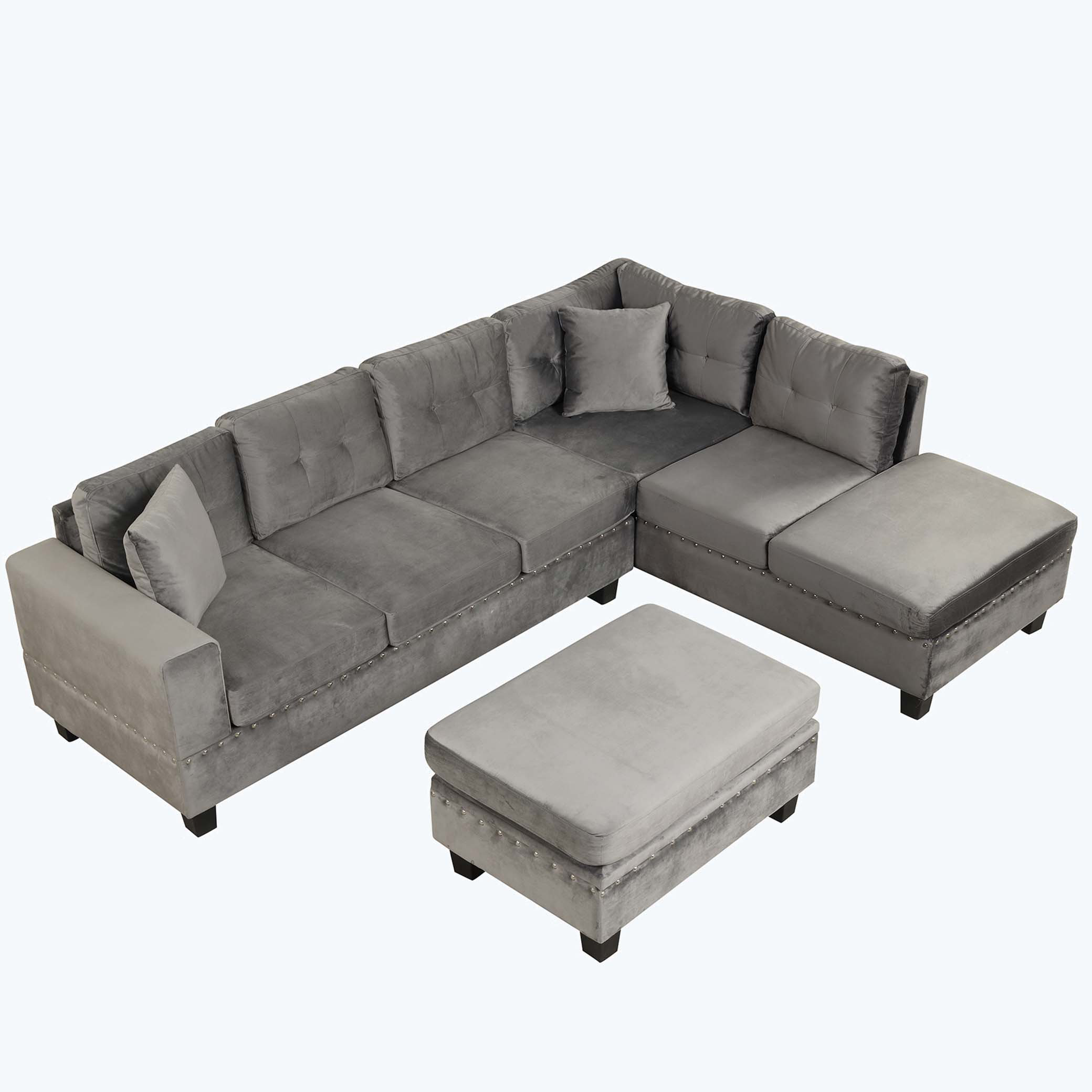 Latitude run sectional sofa with storage ottoman l shape couch with 2