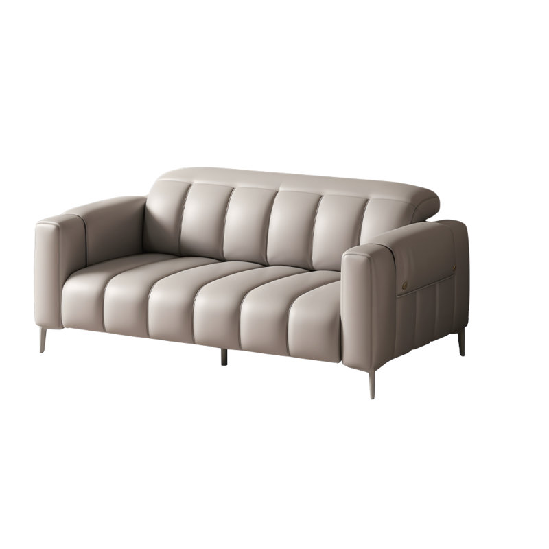 modern simple sofa, Gray Leather Match