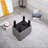 Small Linen Fabric Upholstered Ottoman Foot Rest, Cube Shape With Plastic Legs