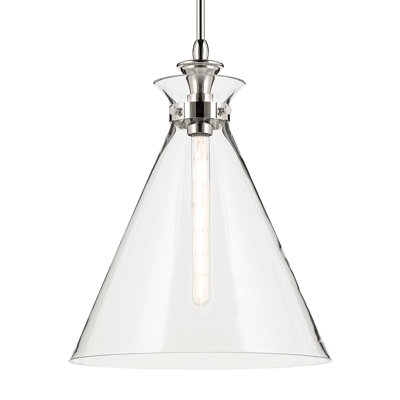 Luminaire suspendu traditionnel 1 lumière avec verre