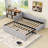 Twin Daybed with L-Shaped Backrest and Twin Trundle-1758909675