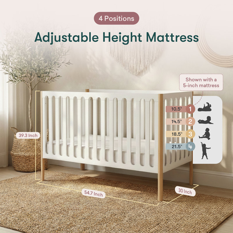 Lulla & Lulli Crib, White/Blond Wood