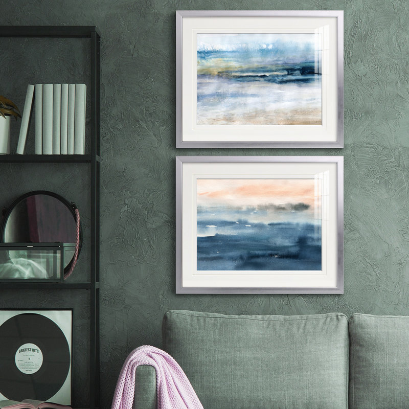 Reproduction de photo sur toile, Papier avec cadre argenté, Blanc mat