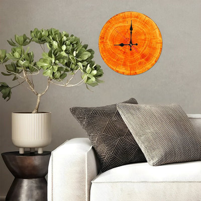 Horloge murale ronde en bois 10 po, mouvement à quartz silencieux, imprimé UV, à piles