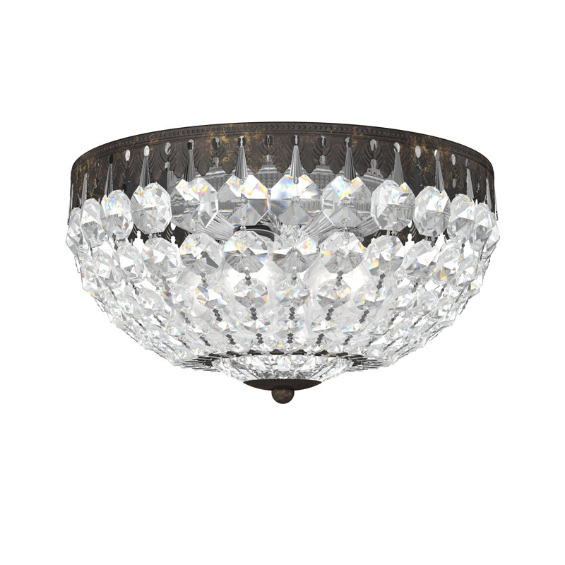 Petit Flush Mount, 6.5" H x 12" W x 12" D, Heirloom Bronze/Clear