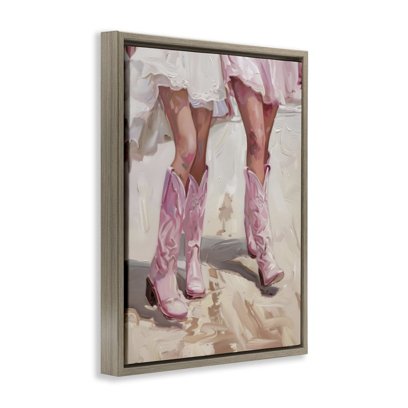  Coastal Cowgirls Stepping Canvas Wall Art by LSR Design Studio, Cadre flottant orme Montalcino, H 21 po x l 17 po