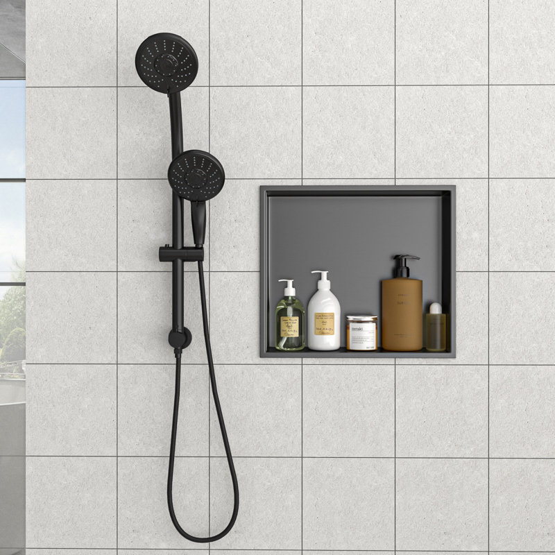 Accent Cabinet, Small Cabinet, Small Storage Cabinet, Metal Locker, Shower Niche, For Bathroom, Black
