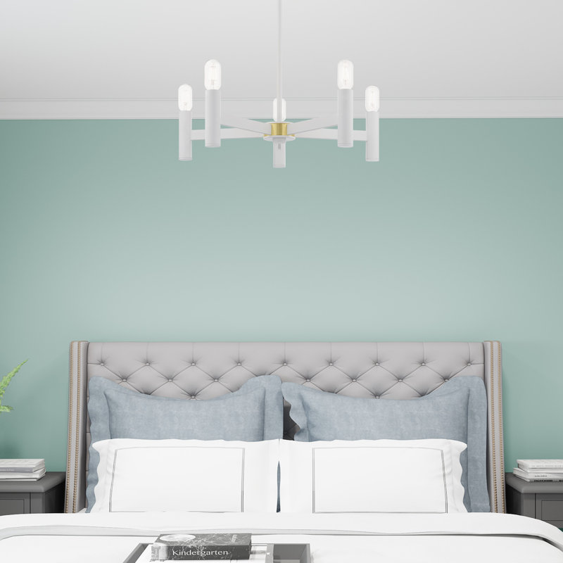 Martella 5-Light Chandelier, Blanc, H 6 po x l 25 po x P 25 po