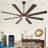 72 inch 8-Blade Ceiling Fan with LED Light Remote App Control Reversible Two-tone Fan Blades Brown & Wood Grain Brown Fan Body-349259518-349259513