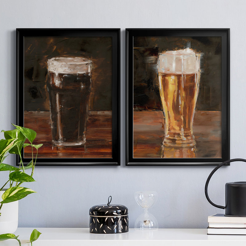 Une autre ronde III - ensemble de 2 peintures sur toile encadrées, Cadre noir, H 36,5 po x l 53 po x P 1 po