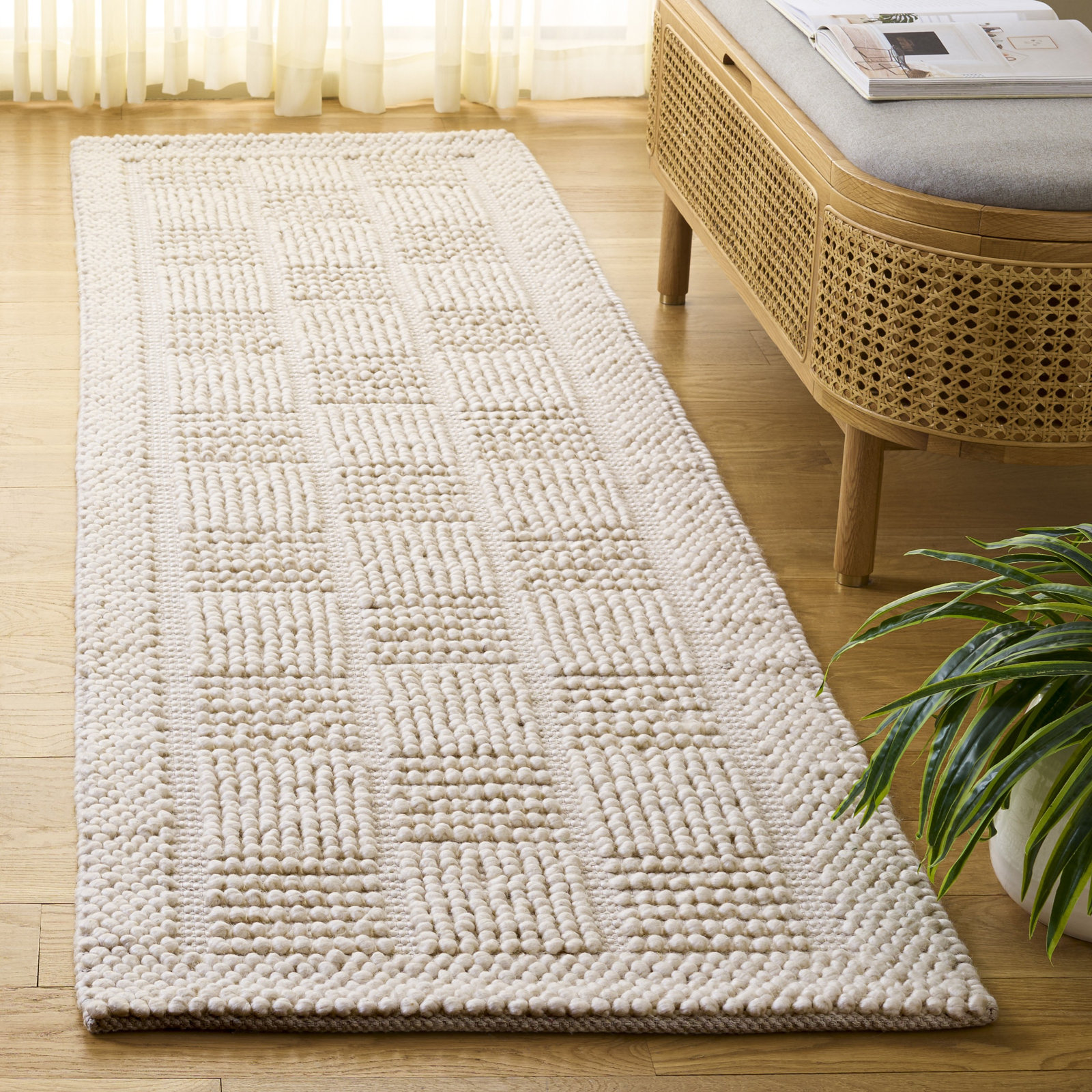 Hand-Woven Wool Rug, Runner 2'3" x 8'