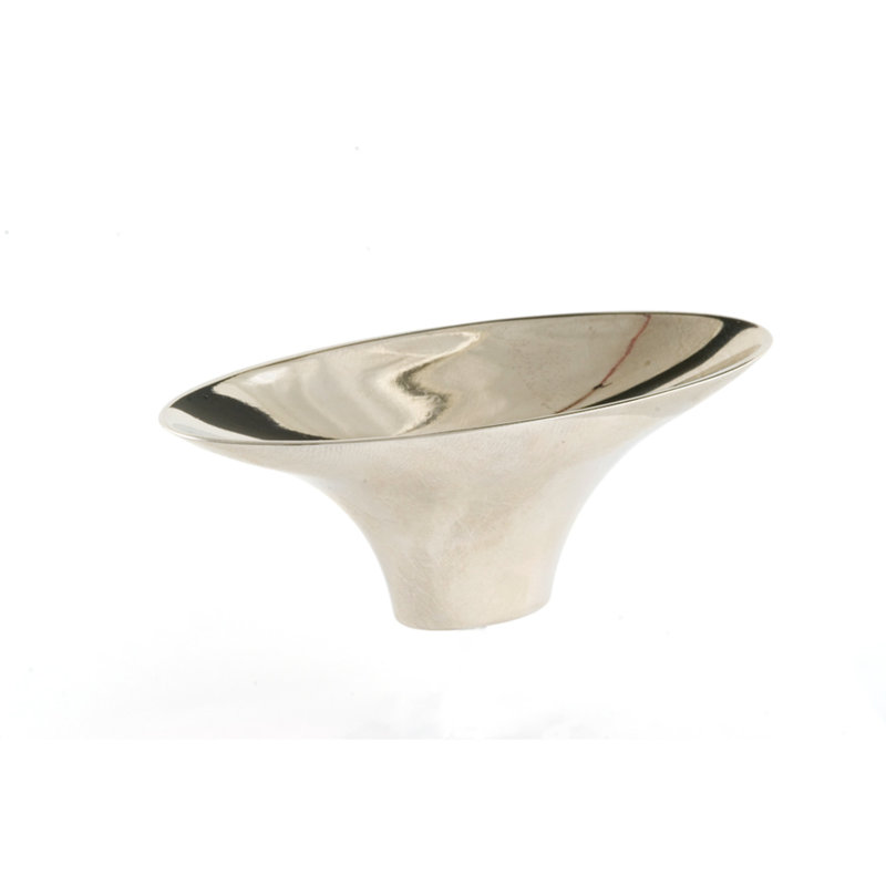 Lotus Oval Knob, Polished Nickel, 1.375" H x 3.5" W x 1.25" D