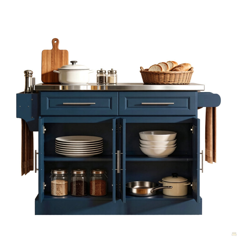 Îlot de cuisine de style nordique, armoire de rangement de cuisine, chariot de cuisine sur roulettes
