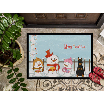 Tapis extérieur antidérapant Burlap Merry Christmas