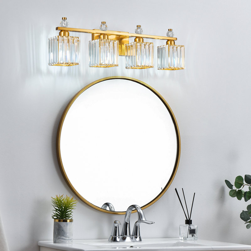 Luminaire de salle de bain Kyneisha, Doré, Quatre lumières
