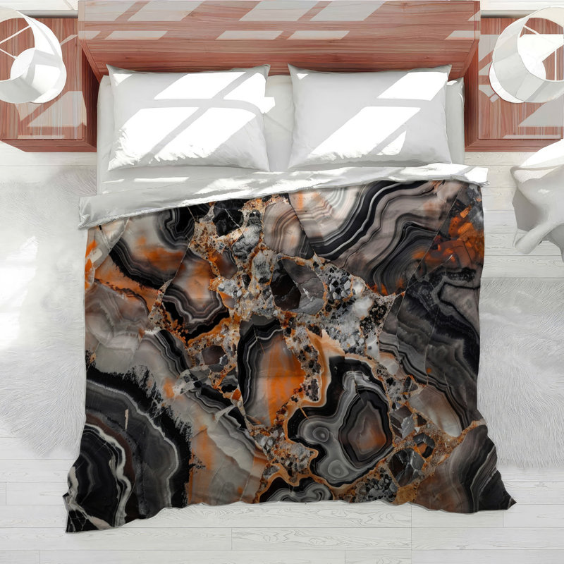 Édredon en mélange de coton Marble Nature, Édredon simple