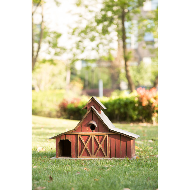 Strader 15'' H x 21'' W x 8'' D Freestanding Water Resistant Birdhouse