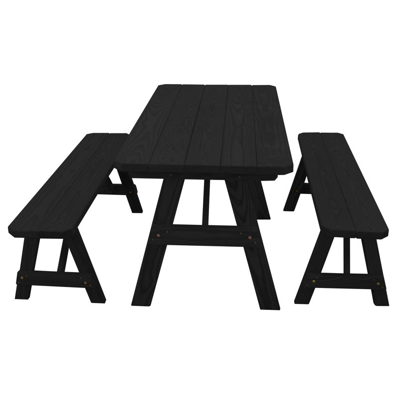 Patio Dining Set with Rectangular Table, 44 x 27 x 30, Charcoal