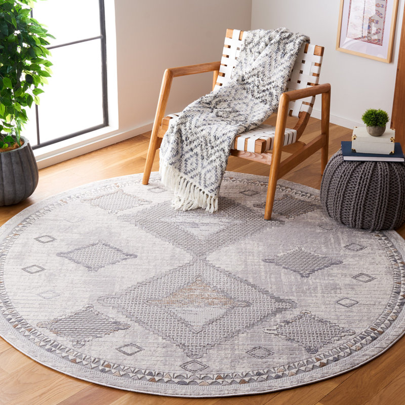 Avrumi Eternal Performance Geometric Rug, Round 6'7"