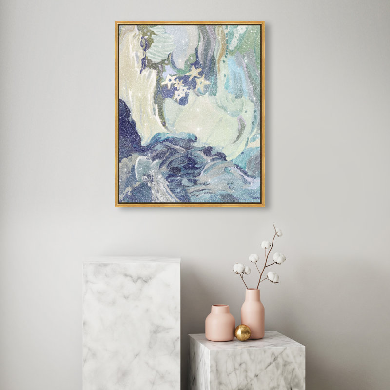Mermaid Dreams Print by Oliver Gal, 21"H x 17"W, Gold Floater Frame