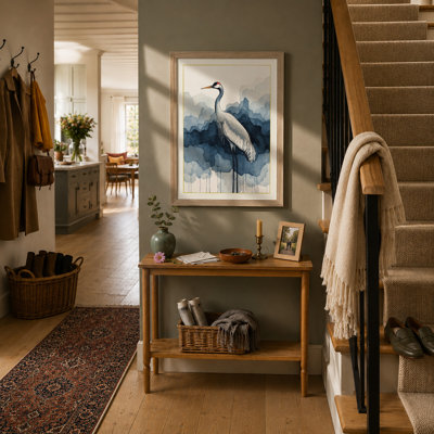 Serene Wading Bird Coastal - Framed Print